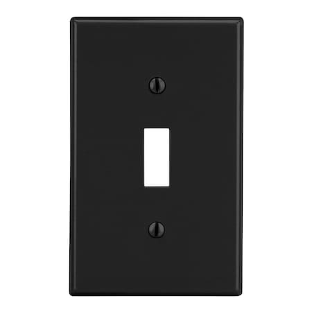 Wallplate, Mid-Size 1-Gang, Toggle, Black